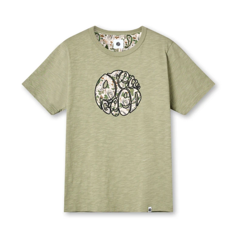 Image of Pretty Green Mens Aquarelle Print Regular Fit T-Shirt Green male Small