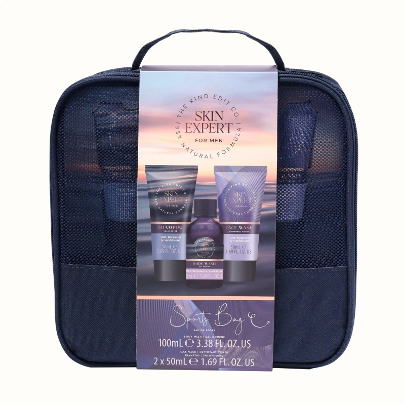 Image of Be You Kind Edit Co Skin Expert Mens Sports Bag Body Care Set - Blue Blue One Size