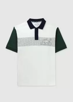 Image of Lacoste Mens Heritage Lacoste Polo In White