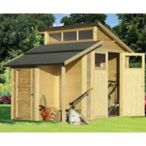 Image of Rowlinson Unpainted Skylight Shed with Store 7ft x 10ft, Natural