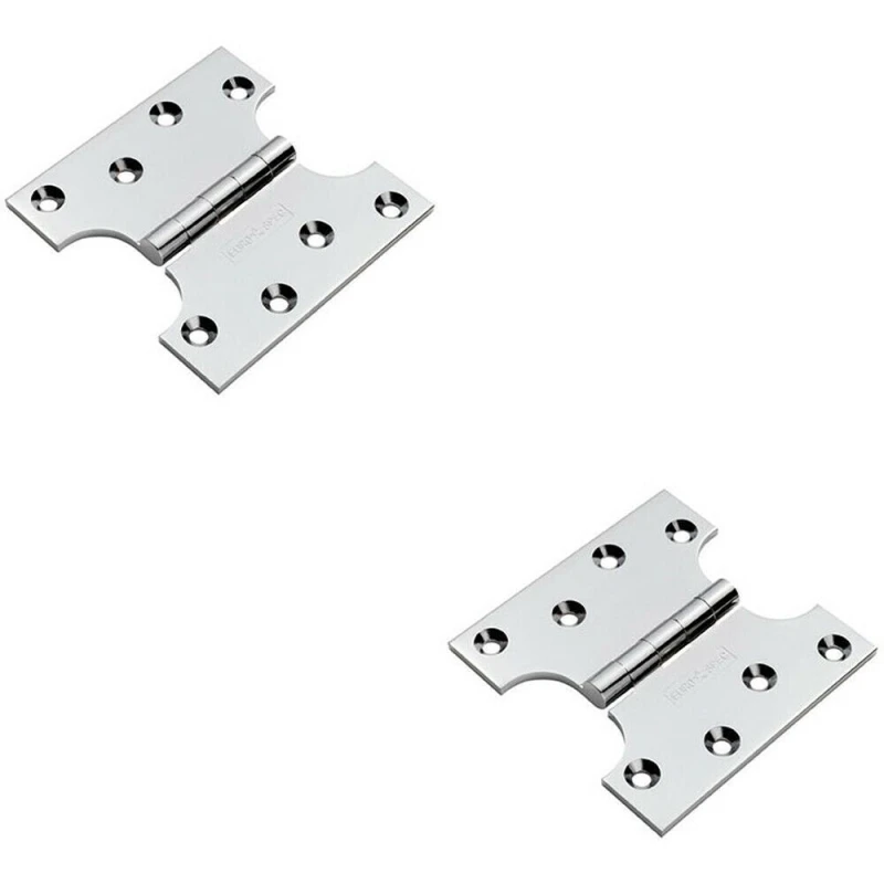 Image of Loops 2x PAIR 102 x 102 x 4mm Parliament Door Hinge 180 Degree Opening Chrome Multi