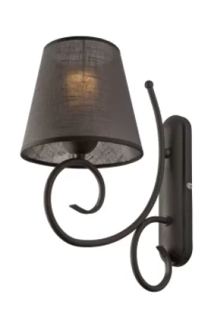 Image of Lorenzo Wall Lamp With Fabric Shade Anthracite, 1x E27