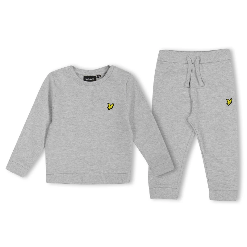 Image of Lyle and Scott Kids Cotton Fleece Tracksuits Light Grey Marl male 2-3 Yrs