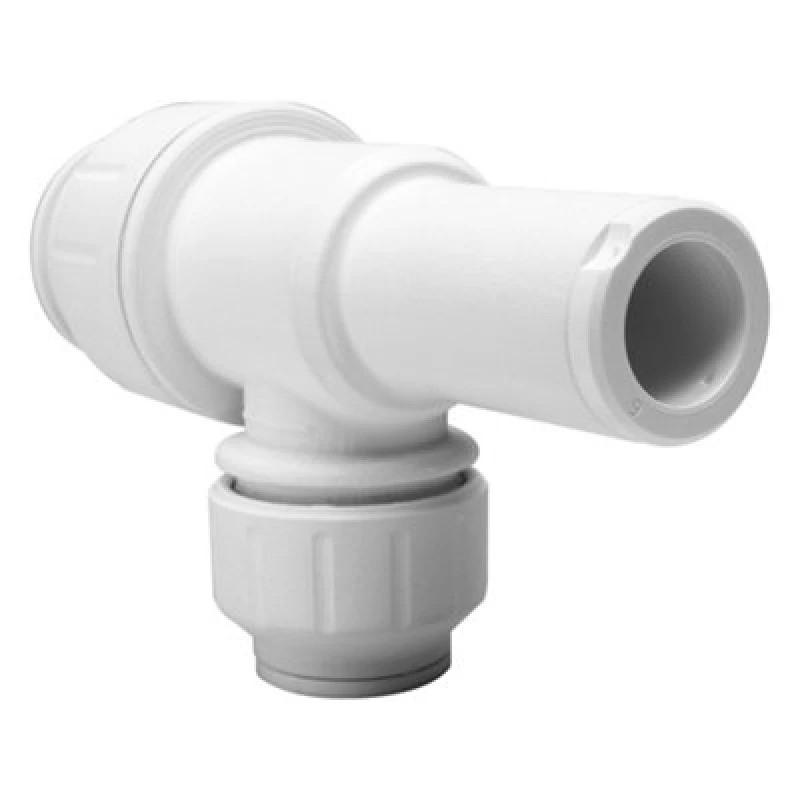 Image of John Guest Stem Reducing Tee 22 X 22 X 15mm (Pack Of 5) White