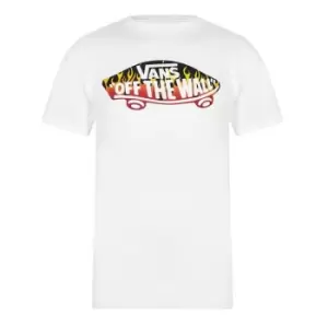 Image of Vans Off The Wall Flames Logo T-Shirt - White