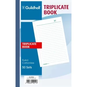 Image of Exacompta Guildhall Triplicate Ruled Pad 50 sets 210mm x 135mm Pack of 5, white
