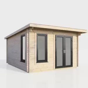 Image of Power 12x12 Pent Log Cabin - Right Hand Door