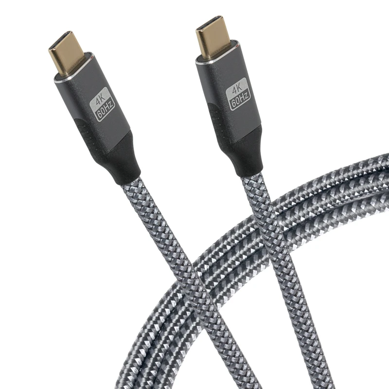 Image of Maplin Maplin PRO USB-C to USB-C Gen2 100W 20Gbps Power Delivery Super Speed Data Transfer & Charging Braided Cable - Black, 3m DT002_USBC3MGY
