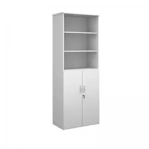 Image of Duo combination unit with open top 2140mm high with 5 shelves - white
