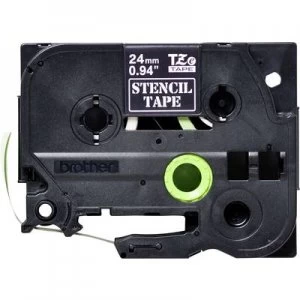 Image of Labelling tape (stencil) Brother STe STe-151 Tape colour: Transparent Font colour:White 24mm 3 m