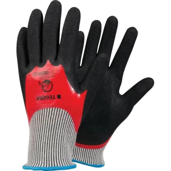 Image of Cut Resistant Gloves, Nitrile, Black/Red, Size 7 - Ejendals