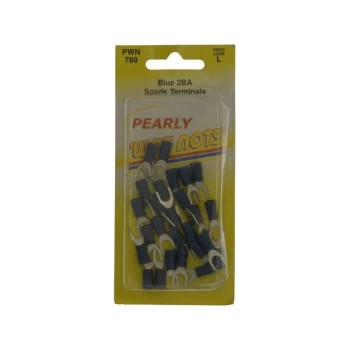Image of Wiring Connectors - Blue - Spade - 5mm - Pack of 25 - PWN789 - Wot-nots