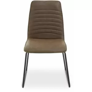 Image of New Foundry Brown Leather Effect Chair - Premier Housewares
