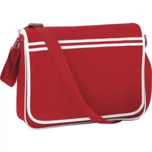 Image of Retro Adjustable Messenger Bag (12 Litres) (Pack Of 2) (One Size) (Classic Red/White) - Bagbase