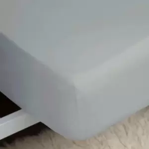 Image of Belledorm Bamboo 300 Thread Count Eco-Friendly Plain Dyed 15" Extra Deep Fitted Sheet, Platinum, King