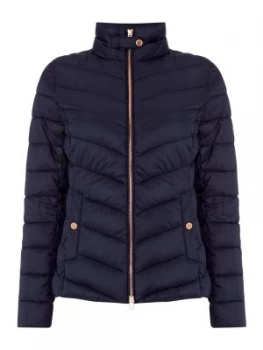 Image of Barbour Aubern Chevron Quilted Jacket Blue