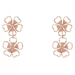 Image of Ted Baker Ladies Gold Plated Lorel Enamel Flower Double Earring