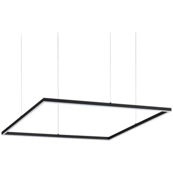 Image of Ideal Lux Lighting - Ideal Lux Decorative Square Integrated Pendant Light Black, 3000K, 51W