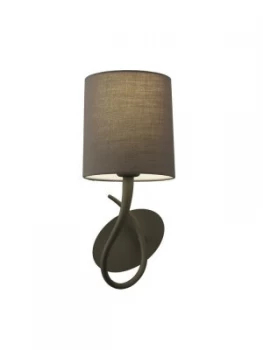 Image of Wall Lamp Switched 1 Light E27, Ash Grey with Ash Grey Shade