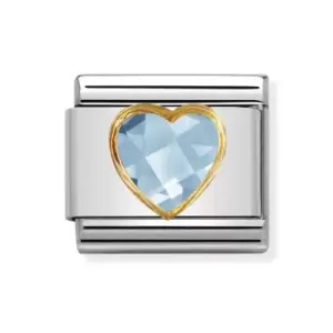 Image of Nomination Classic Zirconia Faceted Blue Heart Charm