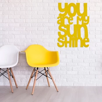 Image of Sun Wood - Yellow Yellow Decorative Wooden Wall Accessory