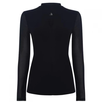 Image of DKNY Keyhole Mesh Blouse - NEW NAVY