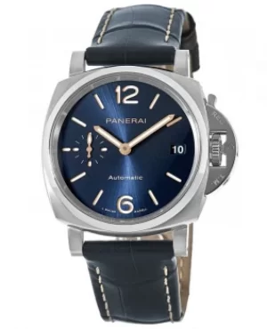 Image of Panerai Luminor Due 42mm Automatic 3 Days Blue Dial Titanium Mens Watch PAM00927 PAM00927