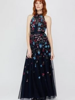 Image of Monsoon Anna Floral Embellished Maxi Dress - Navy