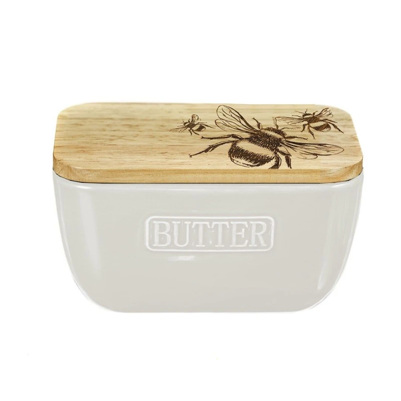Image of Selbrae House White Butter Dish - Bee White unisex