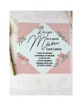 Image of Personalised Recipe For A Special Mum Glass Chopping Board