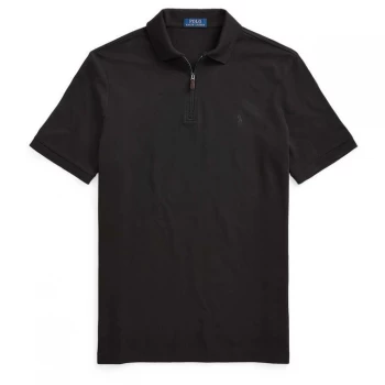 Image of Polo Ralph Lauren Zip Mesh Polo Shirt - Polo Black