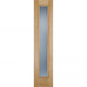 Image of Frosted External Glazed Unfinished Oak 1 Lite Sidelight - 457 x 2057mm