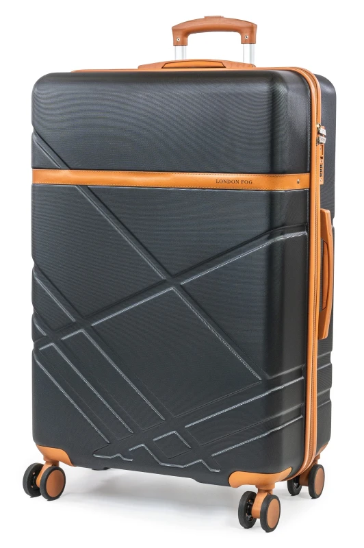 Image of London Fog Eton Hardshell Suitcase Wheeled Matching Luggage - Black M