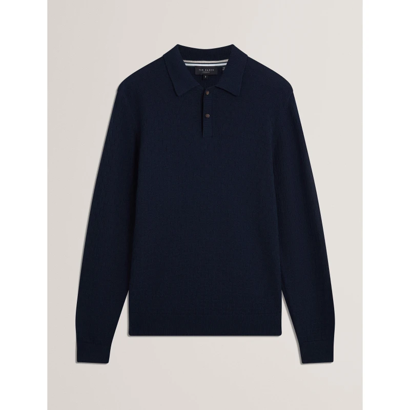 Image of Ted Baker Mens Short-Sleeve Polo Shirt Navy male S (2)