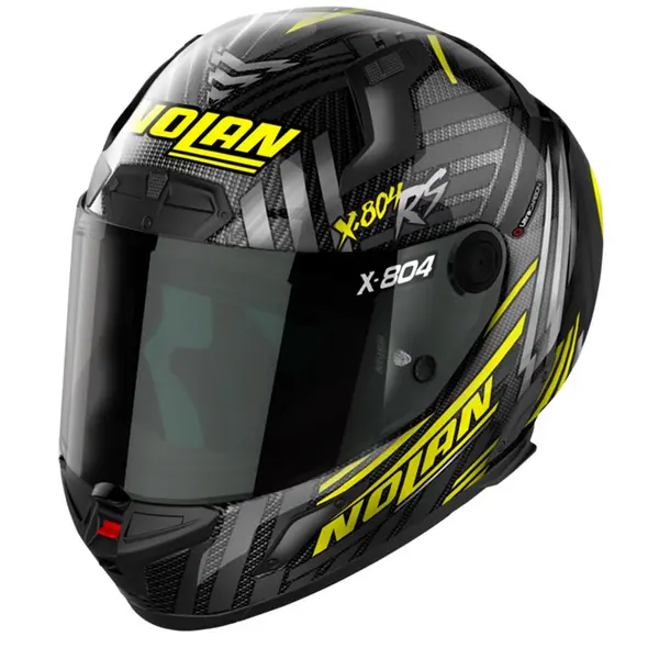 Image of Nolan X-804 RS Ultra Carbon Spectre 019 Yellow Chrome Silver Full Face Helmet Size S