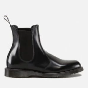 Image of Dr. Martens Womens Flora Polished Smooth Leather Chelsea Boots - Black - UK 7