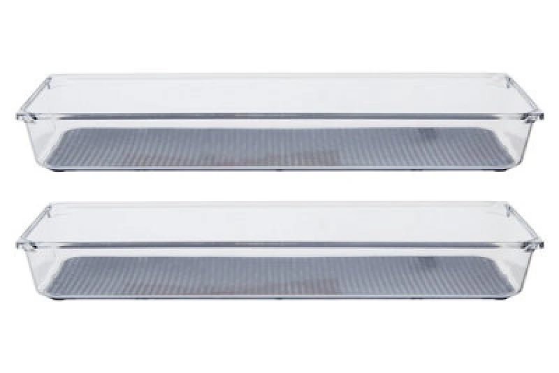 Image of Orsina Versatile Large Set Of Two Kitchen Organisers With Rubber Insert, Integrated Handle Boxes, Versatile Boxes