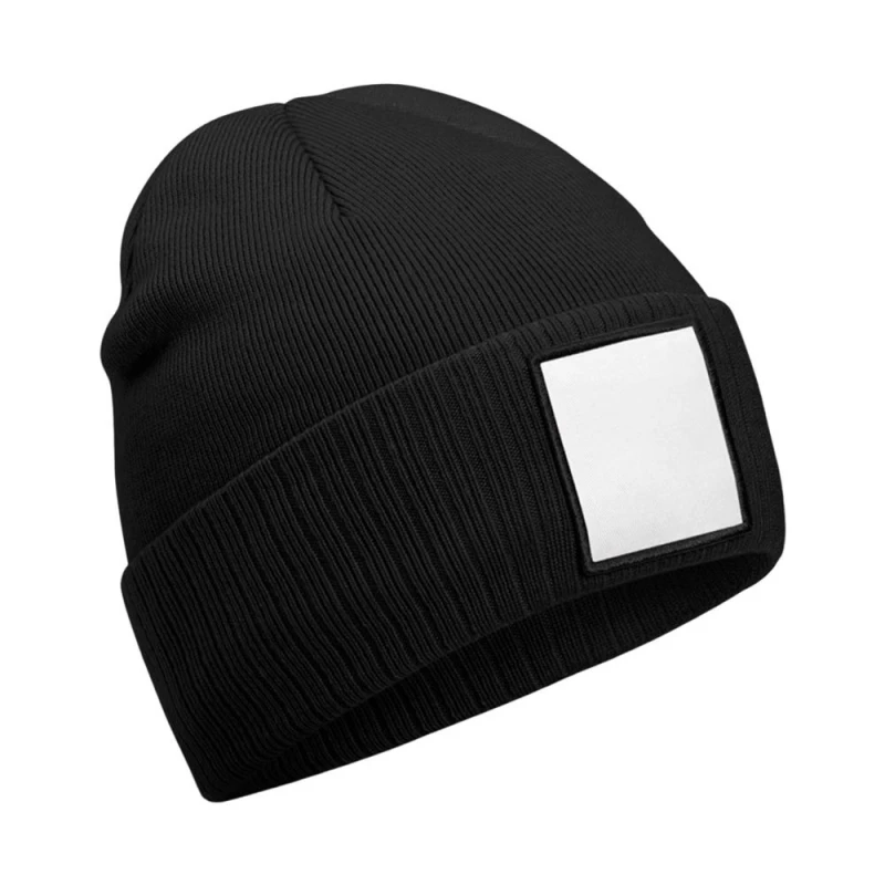 Image of Beechfield Beechfield Men Applique Patch Beanie in Black One Size Male 5063693968069