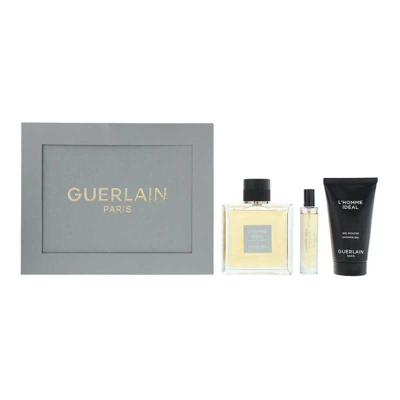 Image of Guerlain LHomme Ideal Gift Set 100ml Eau de Toilette + 75ml Shower Gel + 10ml EDT