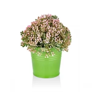 Image of CCK0003 Pink Artificial Flower In Green Pot