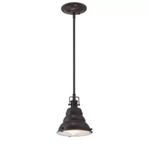 Image of East Vale 1 Light Dome Ceiling Mini Pendant Palladian Bronze, E27