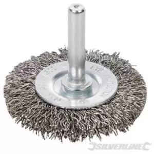 Image of Silverline - 357148) Rotary Stainless Steel Wire Wheel Brush 75mm