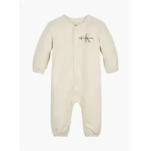 Image of Calvin Klein Jeans Monogram Ls Bodysuit - Cream