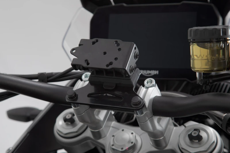 Image of SW-Motech GPS mount for handlebar - Black. Honda / Suzuki / Triumph models.