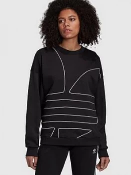 Image of Adidas Originals Large Logo Sweat - Black