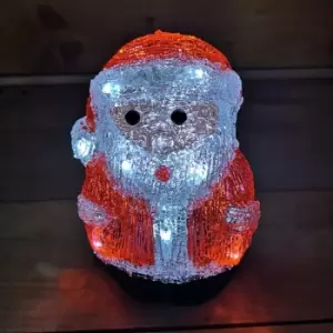 Image of 19cm Acrylic Sitting Christmas Santa With 16 Ice White LEDs