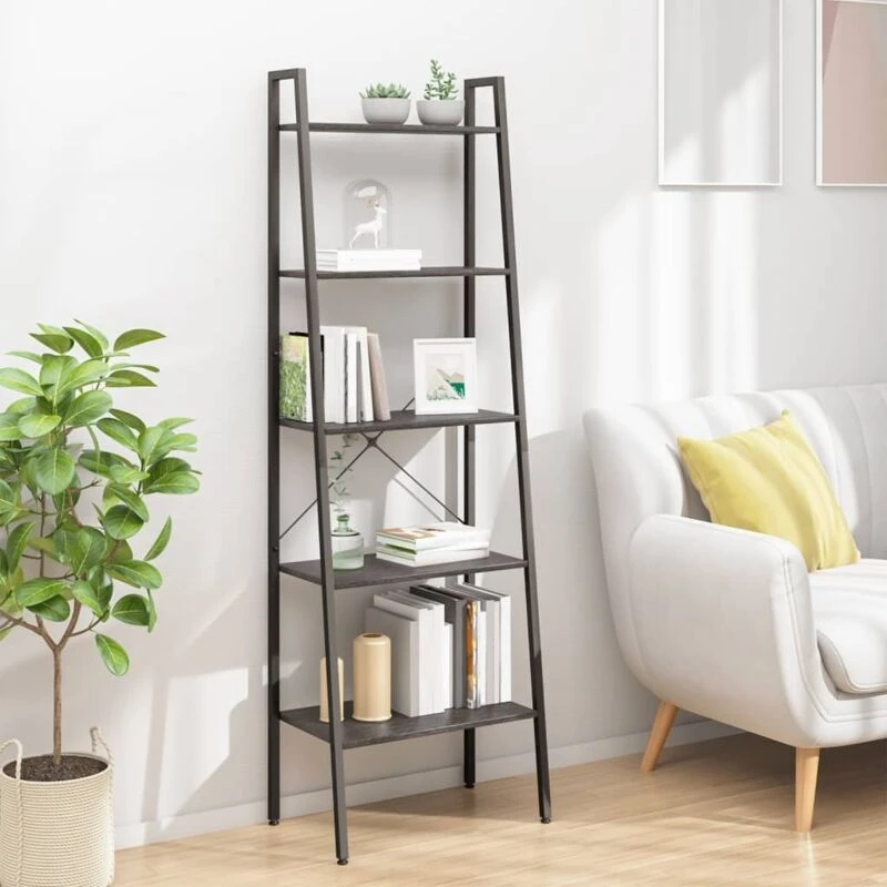 Image of Vidaxl 5-tier Standing Shelf Black 56X35X174 Cm, Black 336369