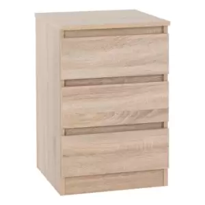 Image of Seconique Malvern 3 Drawer Bedside - Sonoma Oak Effect