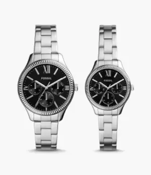 Image of Fossil Unisex His and Her Multifunction Stainless Steel Watch Set