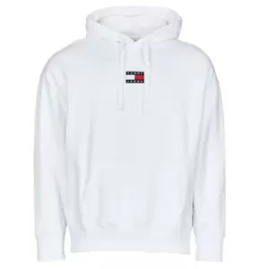 Image of Tommy Jeans TJM TOMMY BADGE HOODIE mens Sweatshirt in White - Sizes XXL,S,M,L,XL,XS